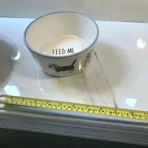 2‎ dog bowls L/M Ceramic dog Bowl Labrador Feed Me plus cat dish eat sleep New - Picture 9 of 9